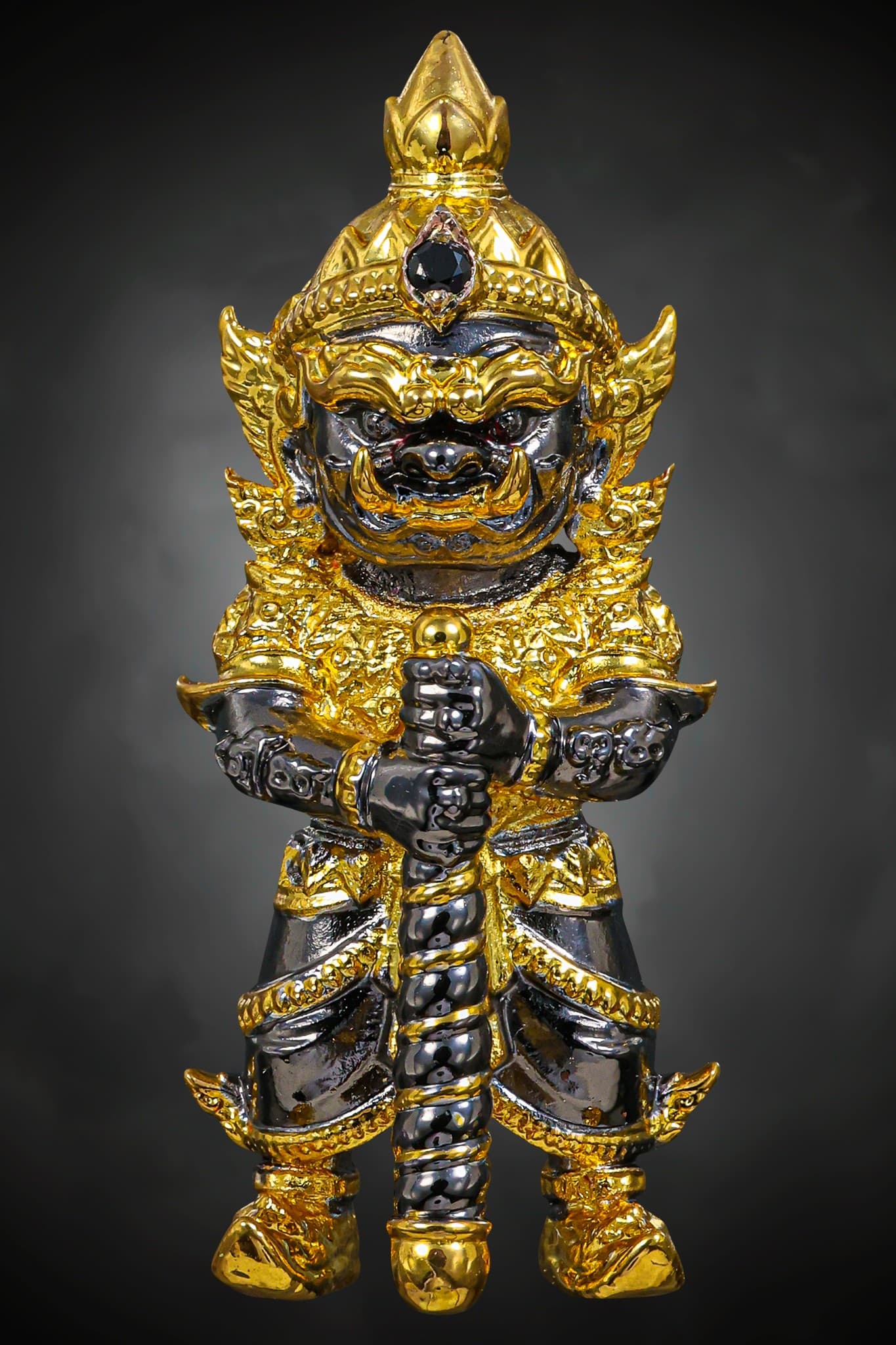 รก.27 ชนวนมวลสารใบหยกลงทอง ฝัง black daimond